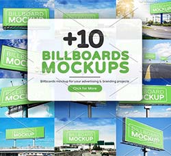 10个户外高炮广告模型：10 Billboards Mockup V4